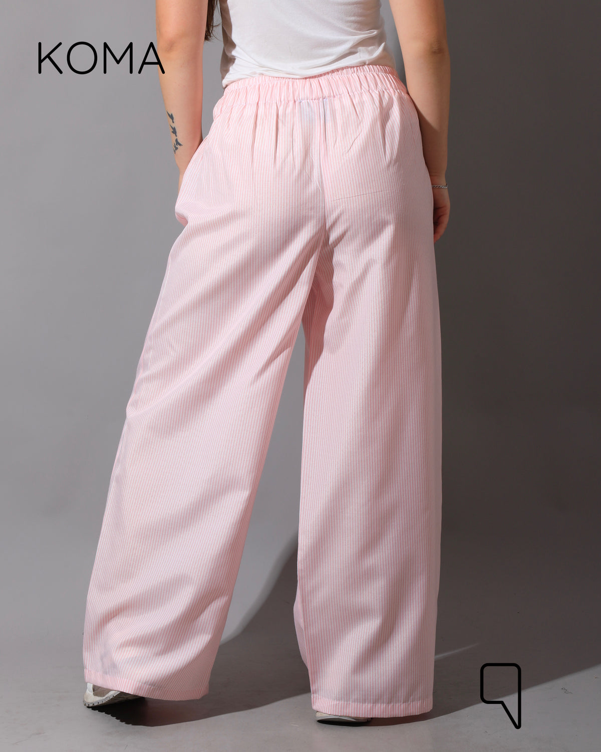 Striped Straight Leg trousers - Striped Pink
