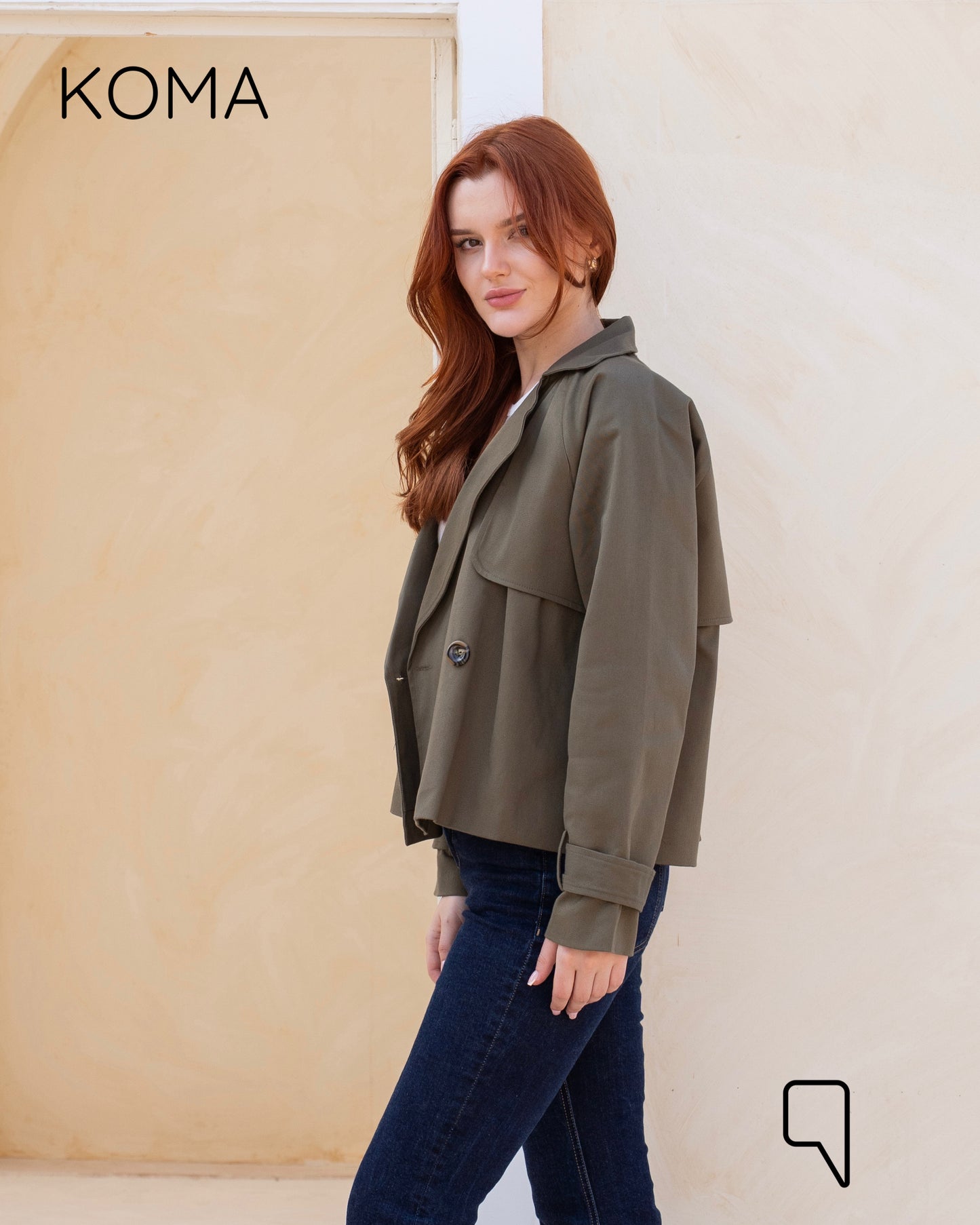 Rochelle Lose Trench Jacket - Olive