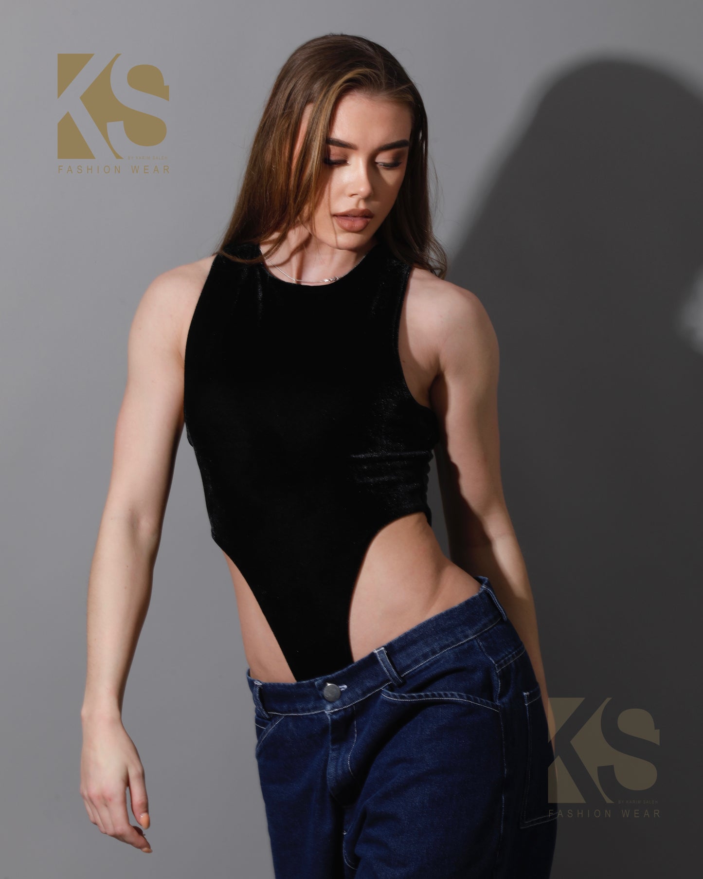 Velvet Body Suit - Black