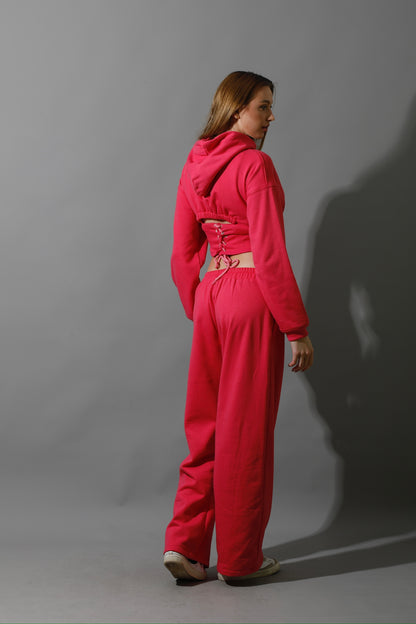 Corset Hoodie Set - Barbie Pink
