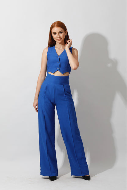 Co-Ord Vest Set - Electric Blue