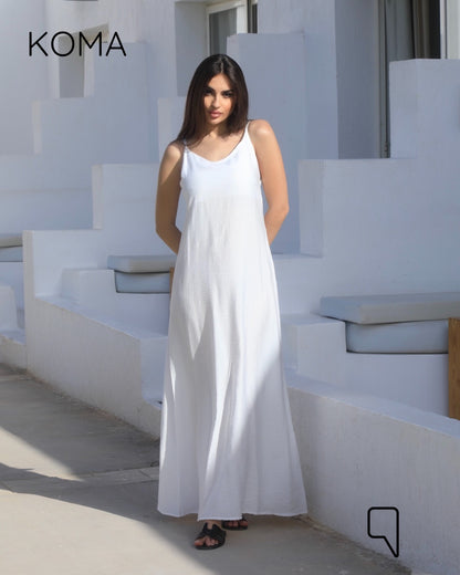 Noella Backless Maxi Dress - White