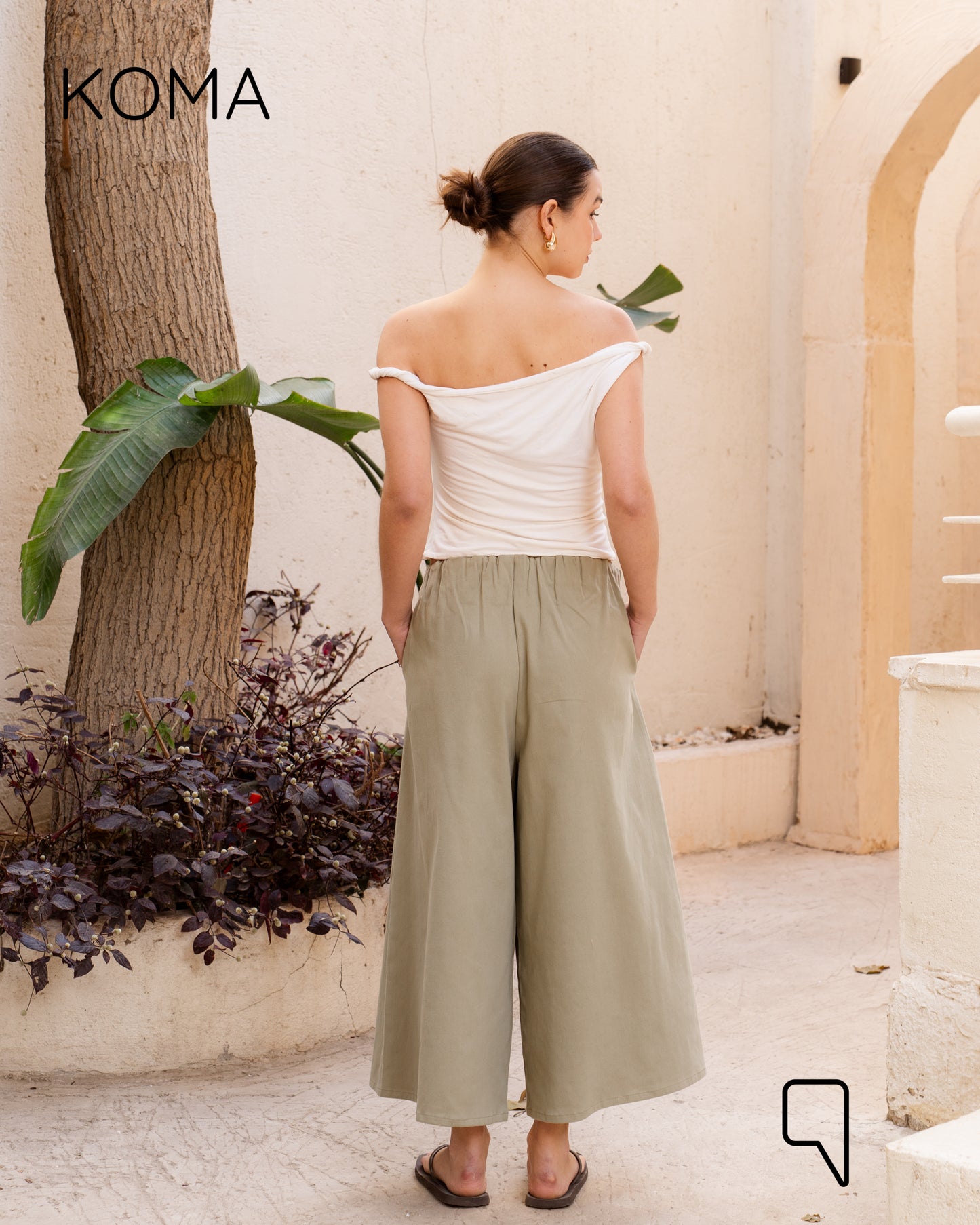 Violet Culottes Trousers - Olive