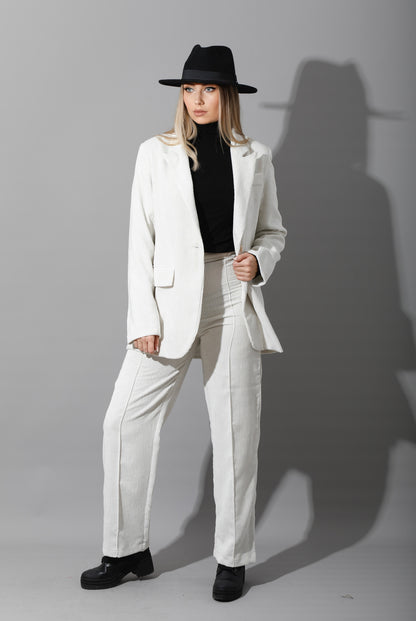 Tailored Oversized Suits - White Velvet