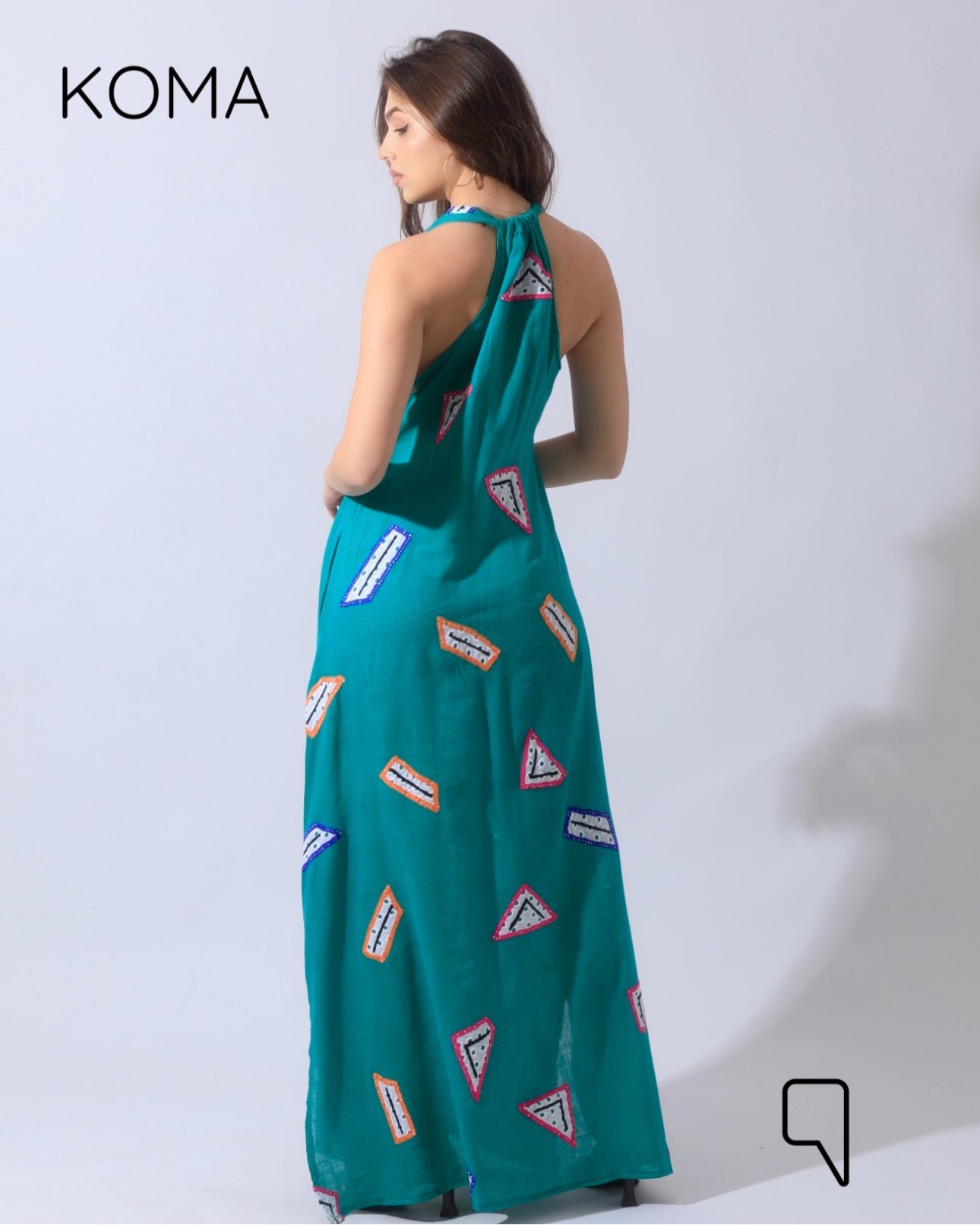 Paulina V Neck Maxi Dress - Multicolored