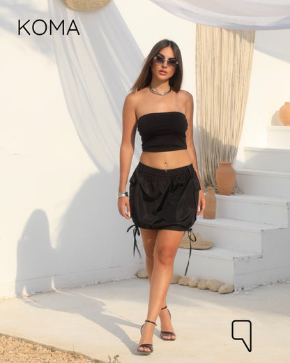 Liana Balloon Baggie Skirt - Black