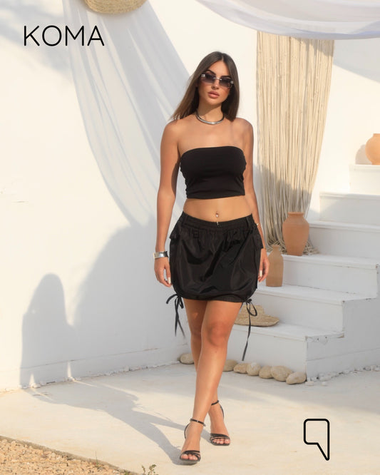 Liana Balloon Baggie Skirt - Black