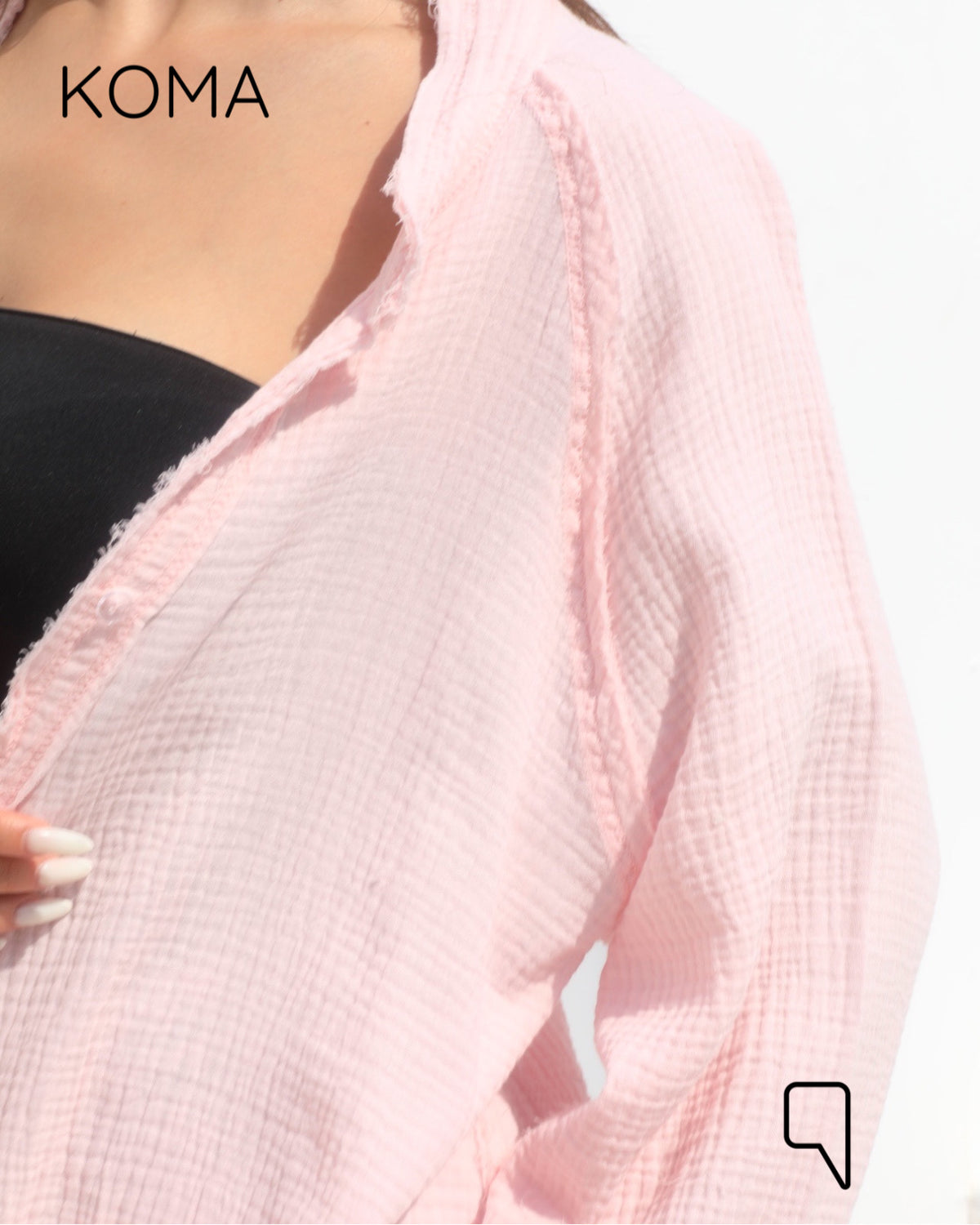Greta Crincle Shirt - Pink