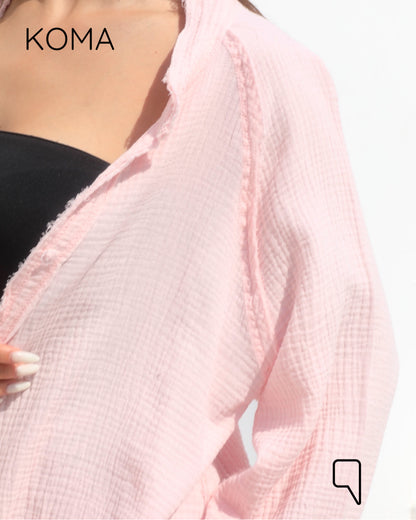 Greta Crincle Shirt - White