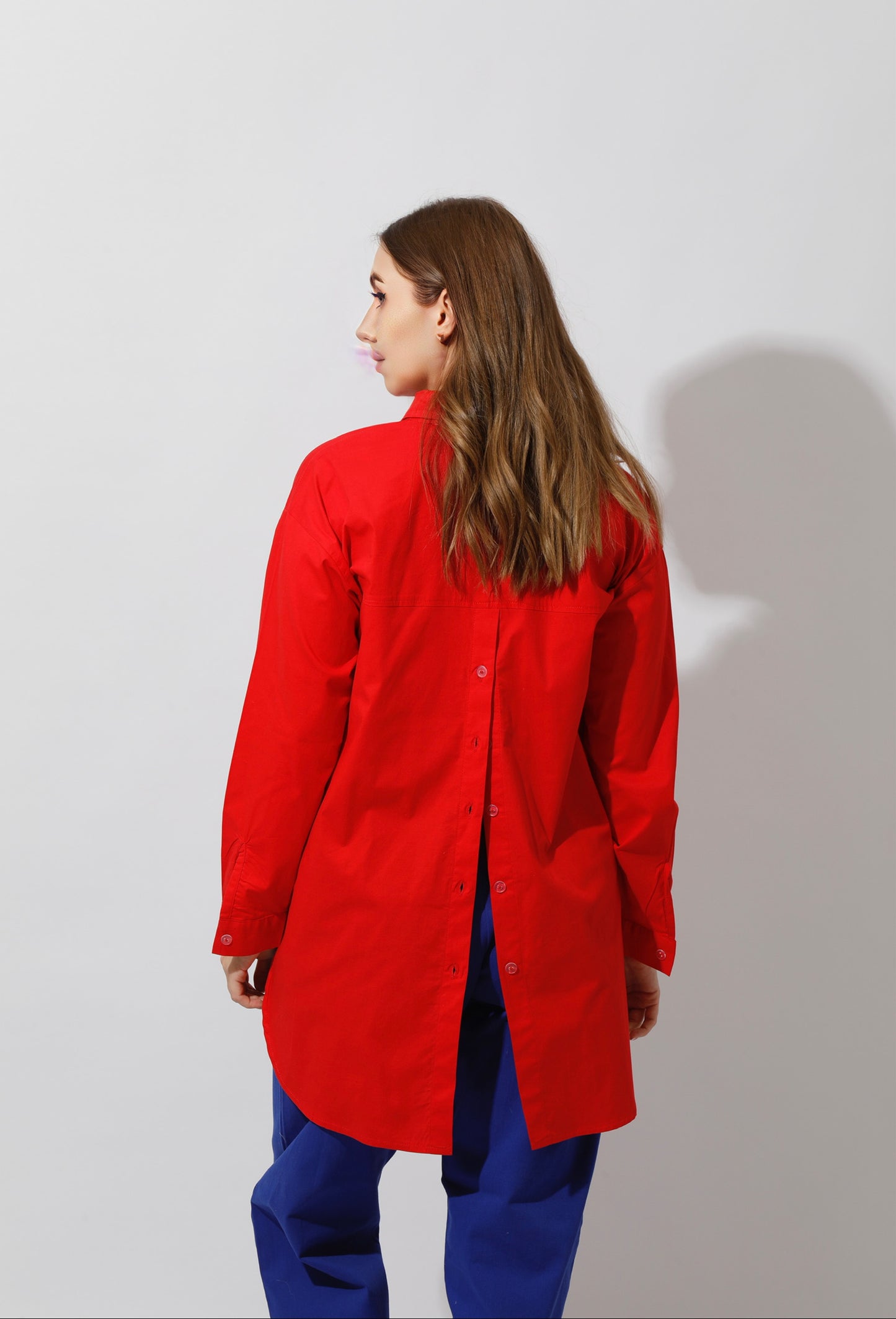 Buttons Back Shirt - Red