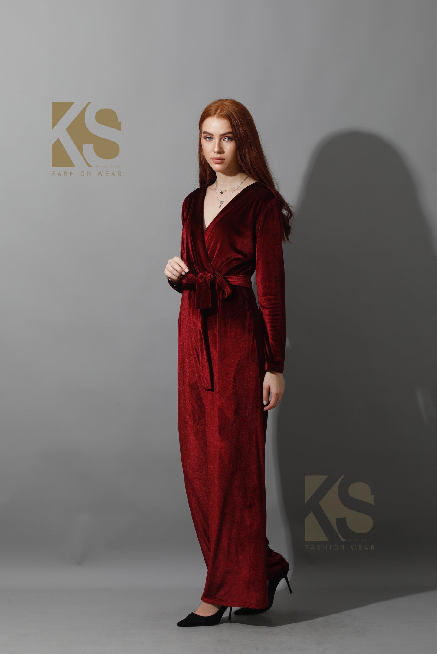Wrapped wide leg Jumpsuit- Maroon