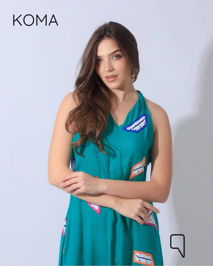 Paulina V Neck Maxi Dress - Multicolored