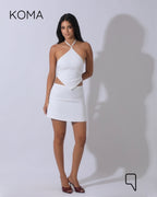 Kallie Tied Up Top & Mini Skirt Co-Ord - White