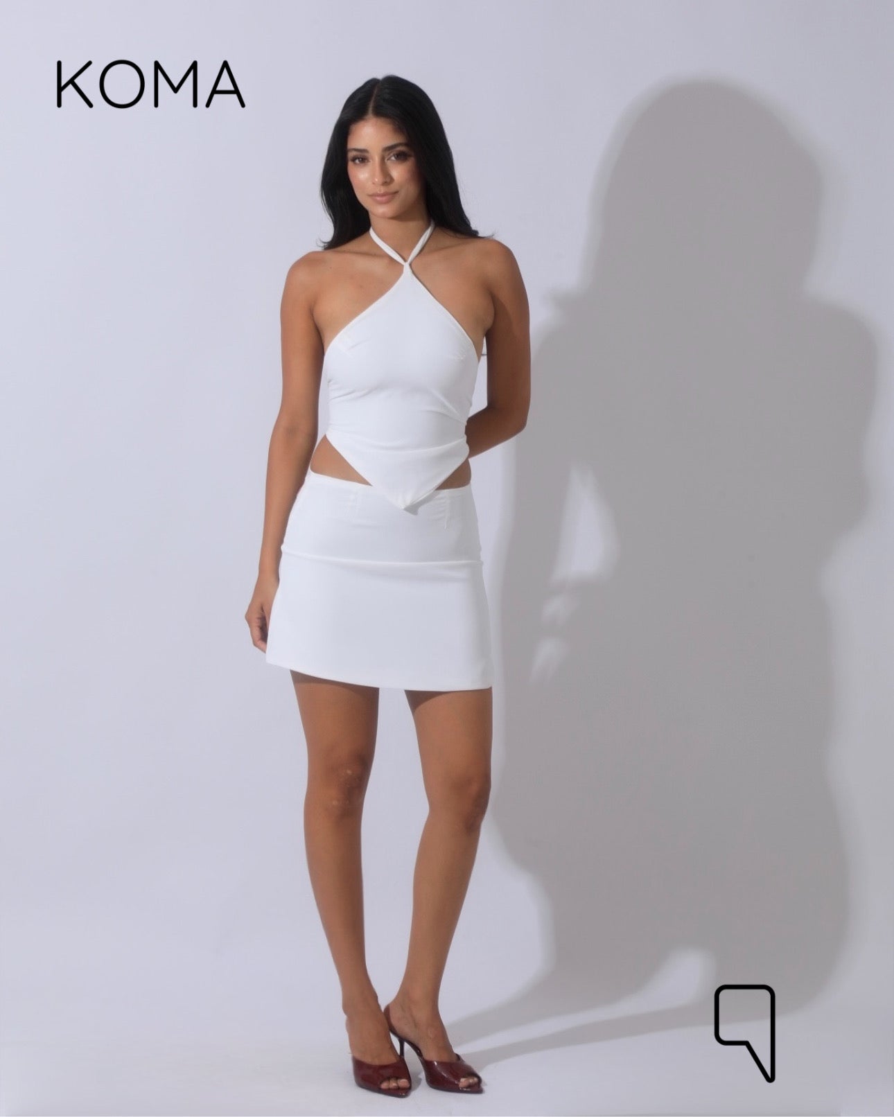 Kallie Tied Up Top & Mini Skirt Co-Ord - White