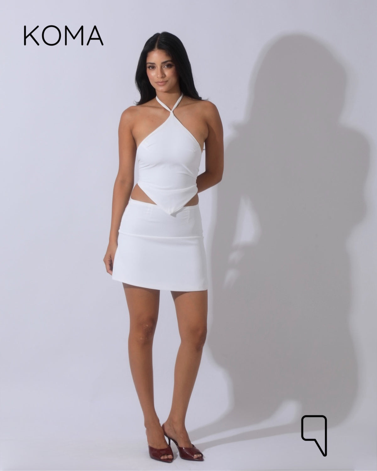 Kallie Tied Up Top & Mini Skirt Co-Ord - White
