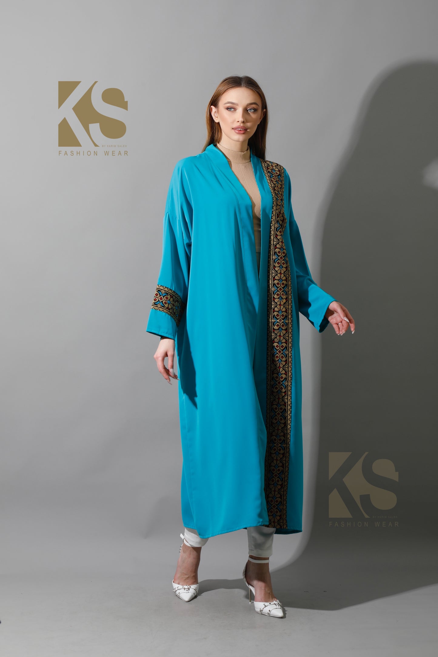 Long CBH Kaftan - Turquoise
