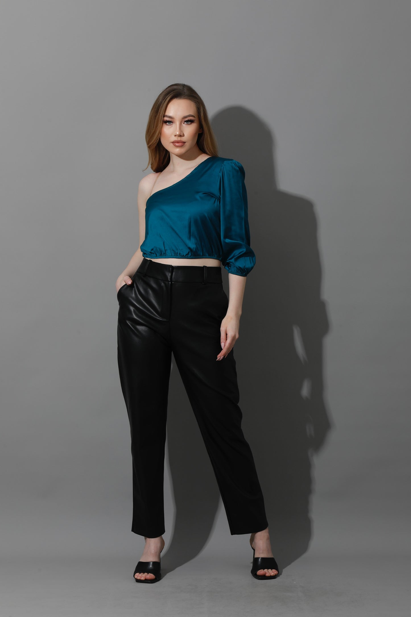 Leather Chino Trousers - Black