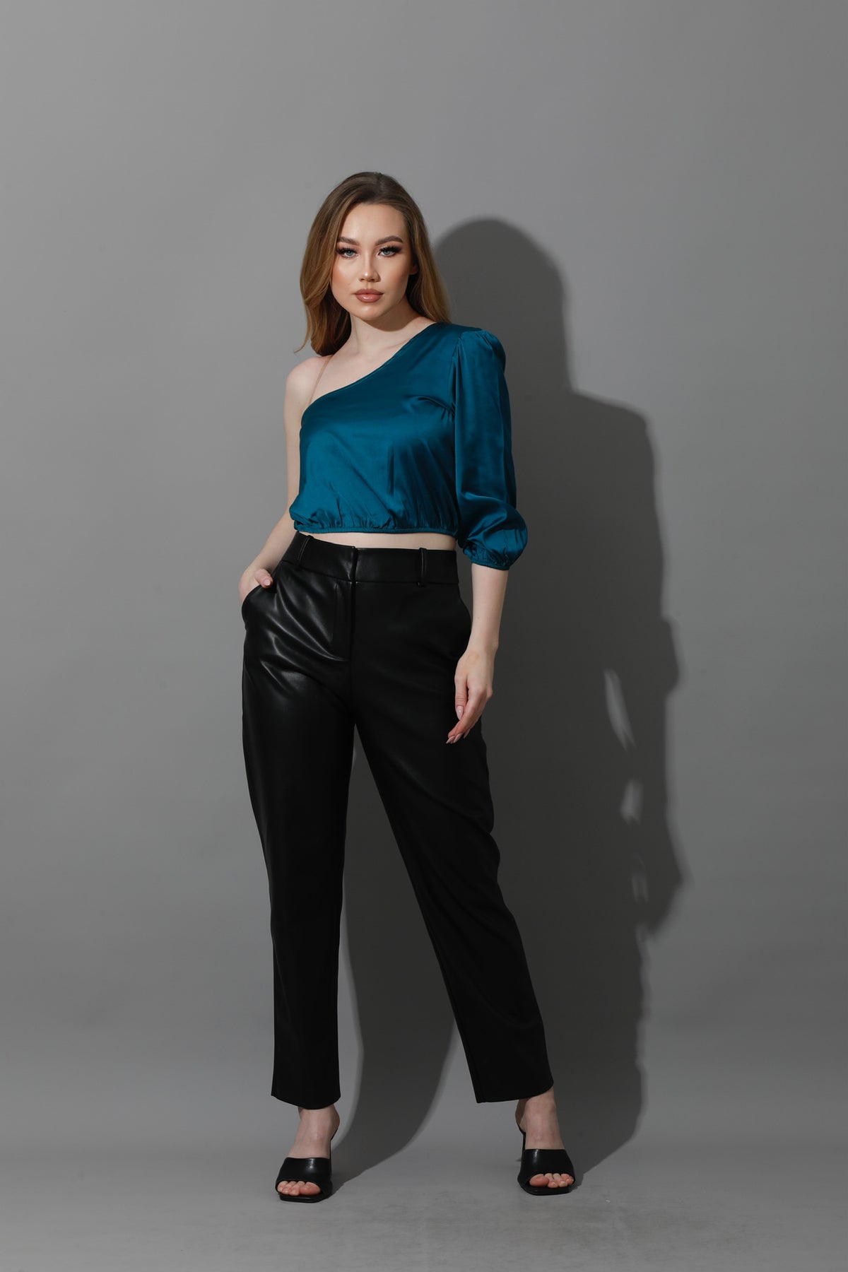 Leather Chino Trousers - Black
