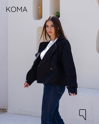 Rochelle Lose Trench Jacket - Black