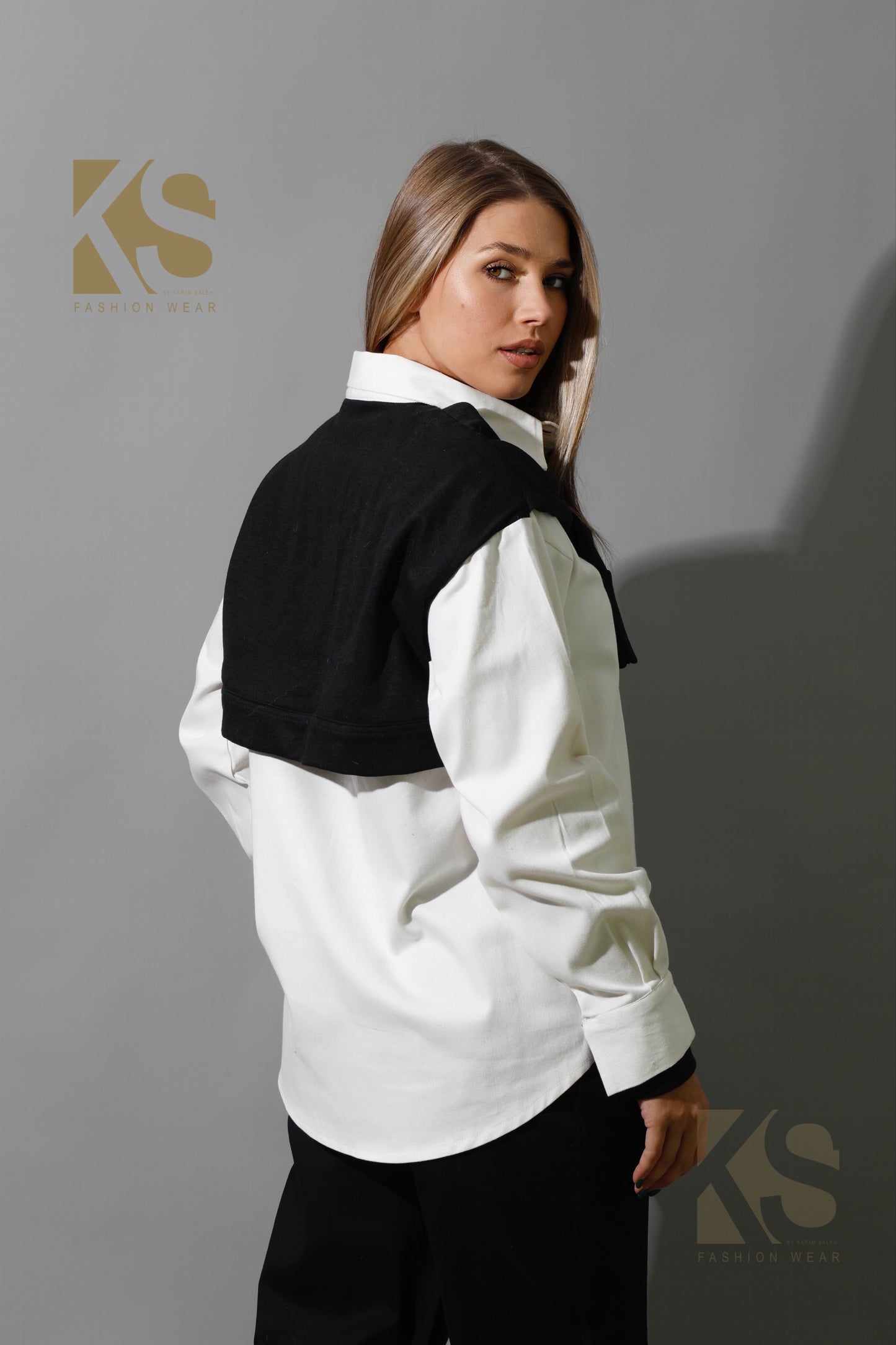 Double Sleeved Shirt - White & Black