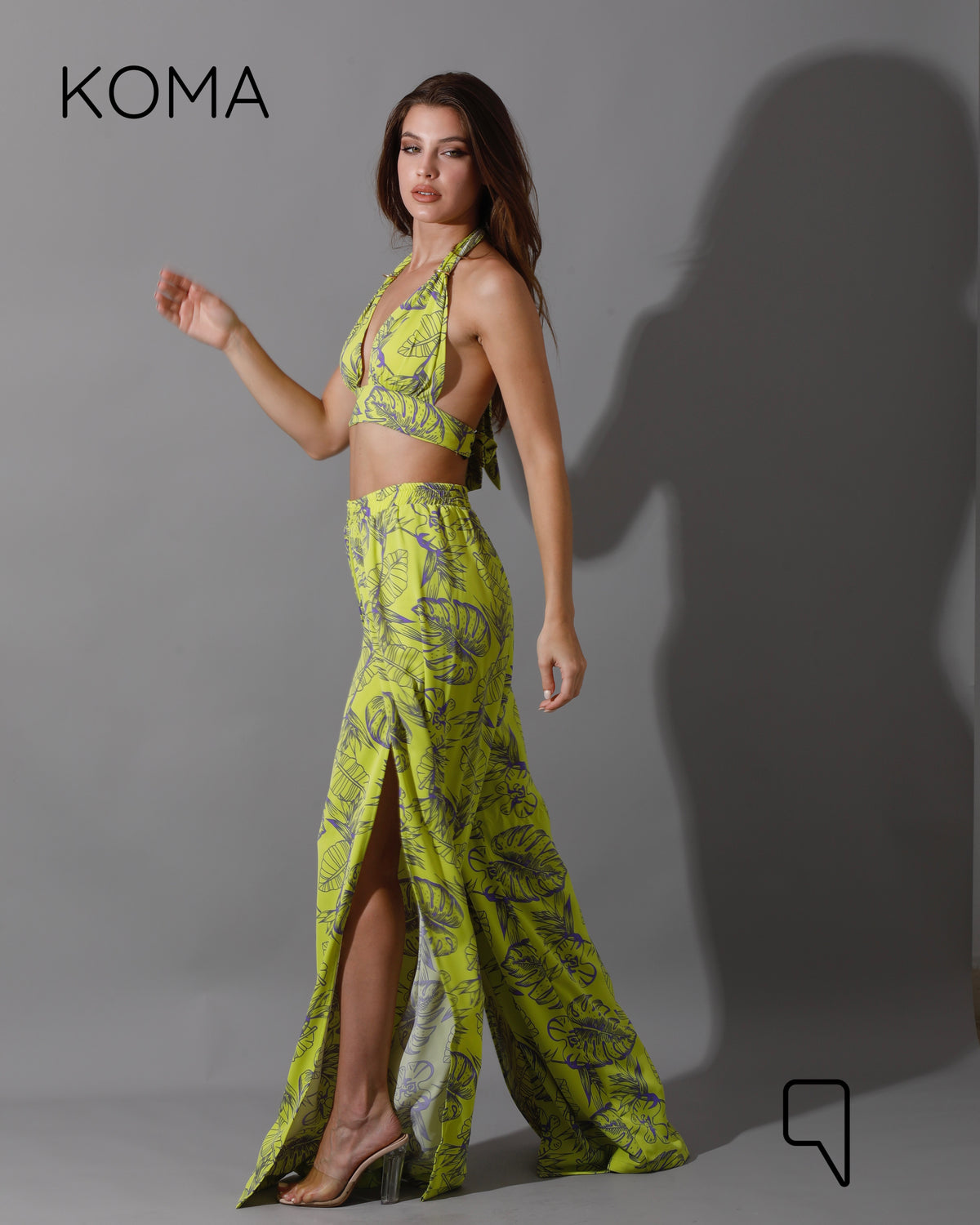 Kallie Bra Top & Pants Co-Ord - Lime Green