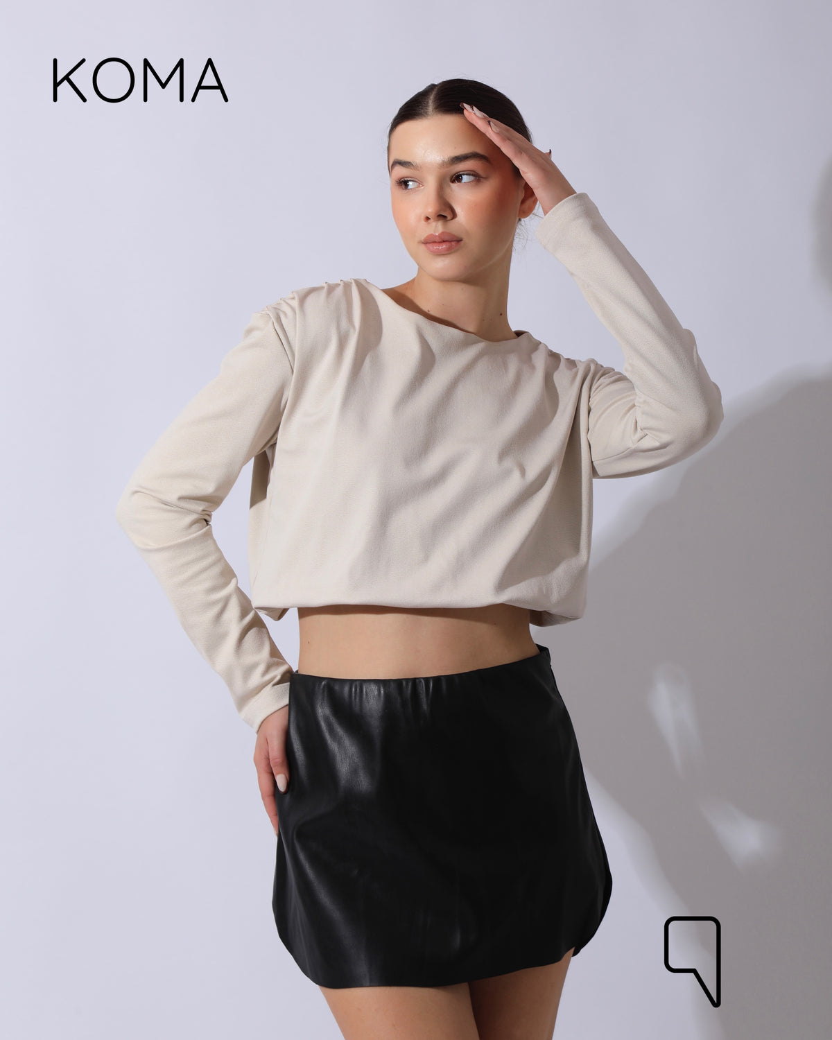 Charlene Elastic Top - Beige