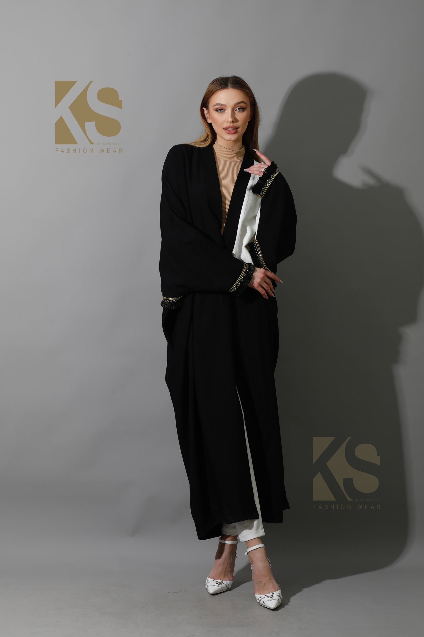 Lose Double Color Kaftan - Black X White