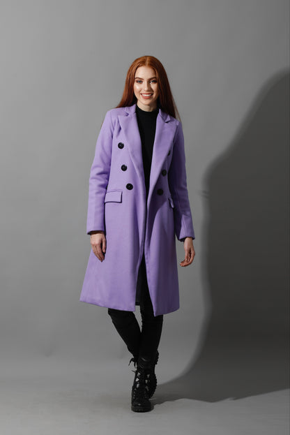 Front Open Coat - Lavender