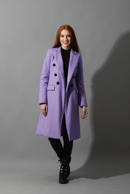 Front Open Coat - Lavender