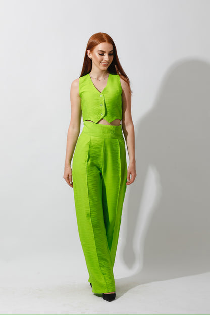 Co-Ord Vest Set - Lime Green