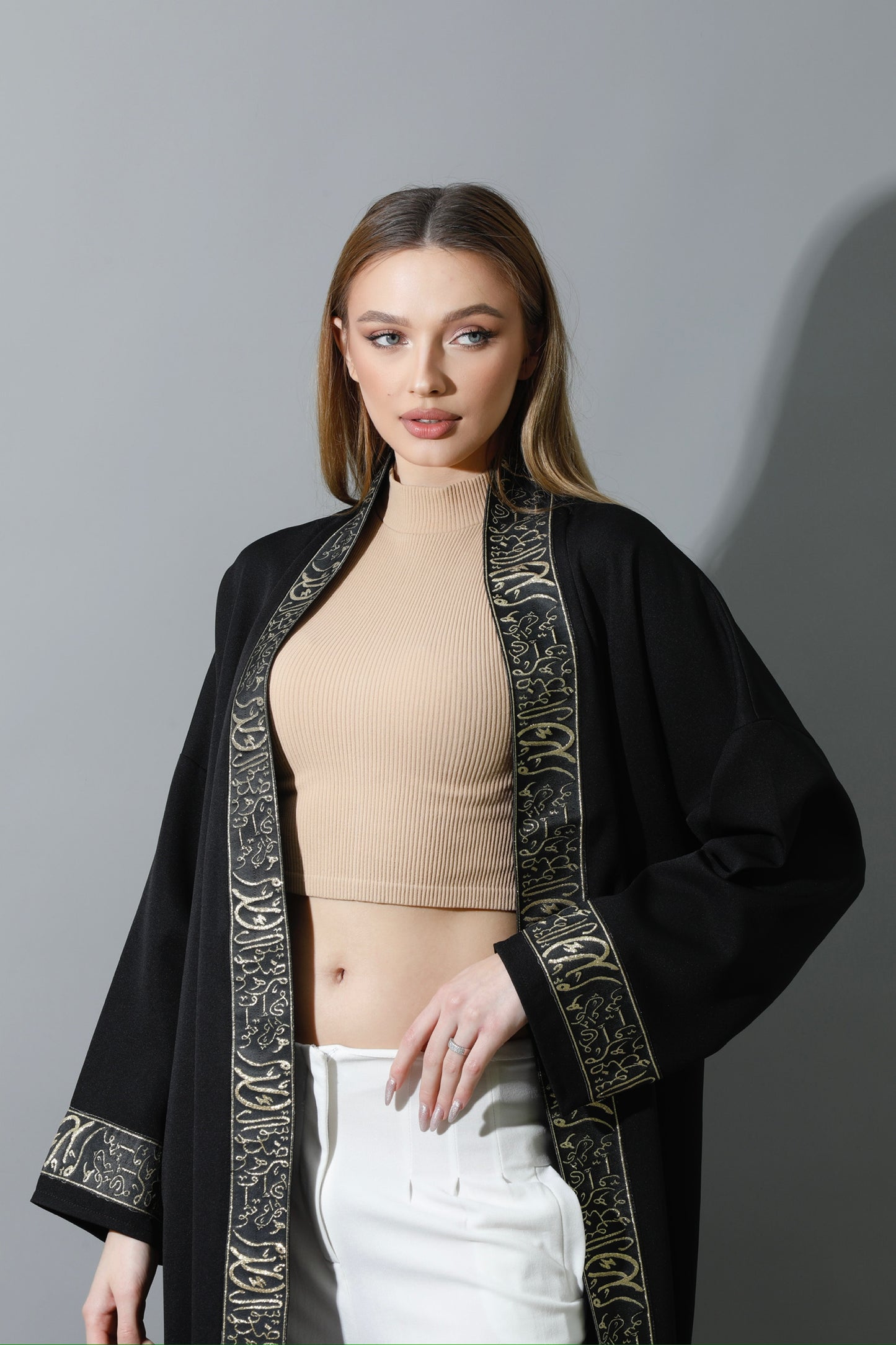 Arabic Long Kaftan - Black & Gold
