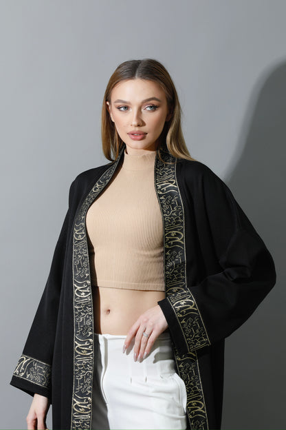 Arabic Long Kaftan - Black & Gold