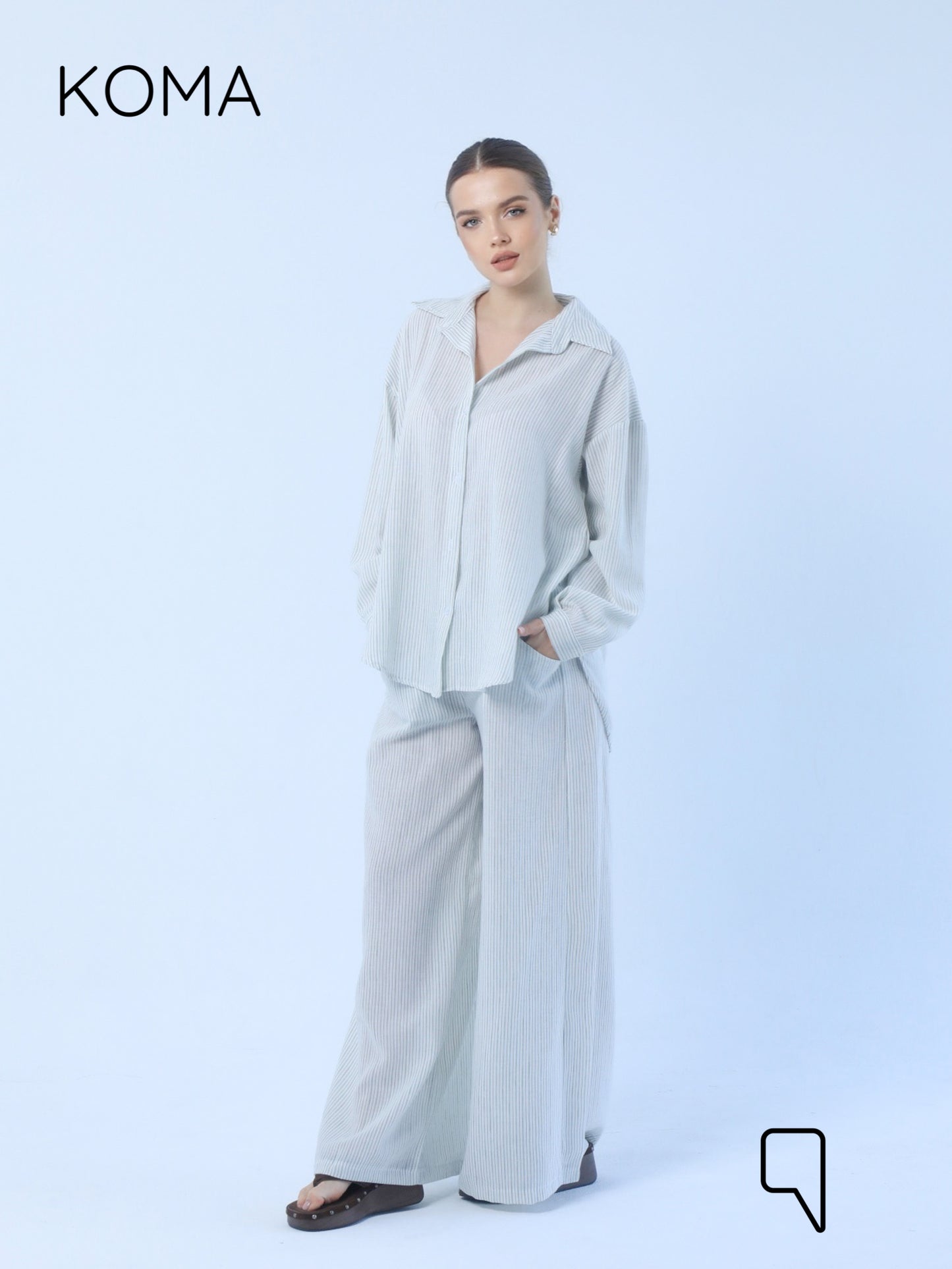 Matilda Long Sleeves Shirt - Striped Olive