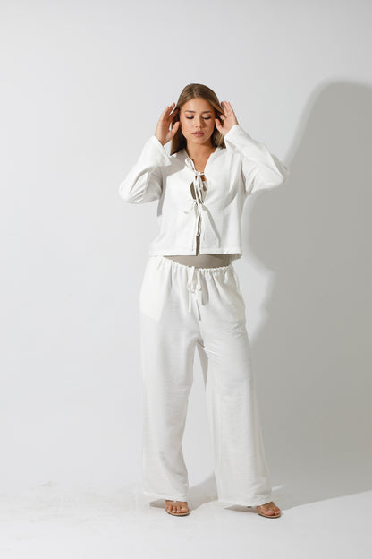 Co-Ord Short Cardigan - White