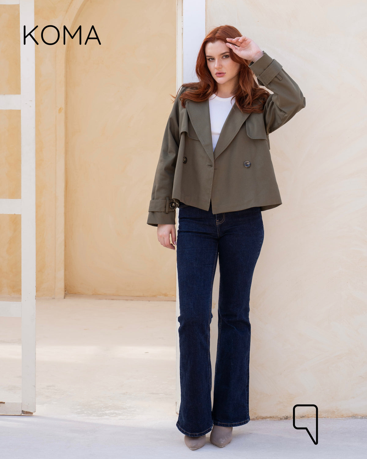 Rochelle Lose Trench Jacket - Olive