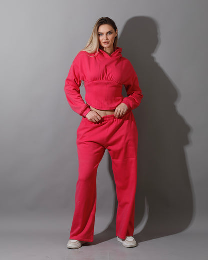 Corset Hoodie & Pants Set - Barbie Pink
