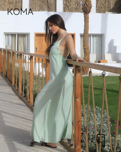 Noella Backless Maxi Dress - Mint