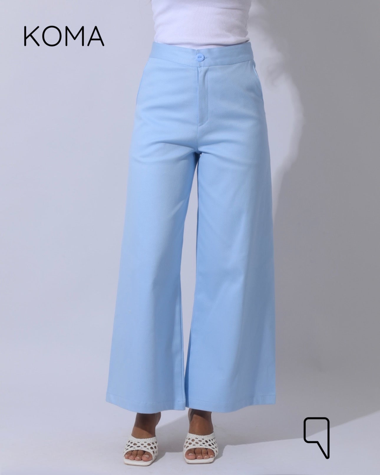 Maddelena Mini Flare Trousers - Baby Blue