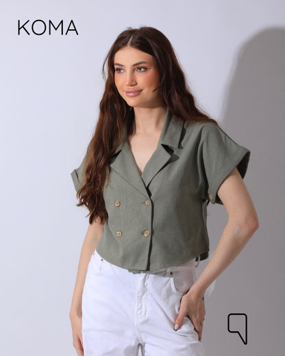 Mira Crossover Short Shirt - Matcha