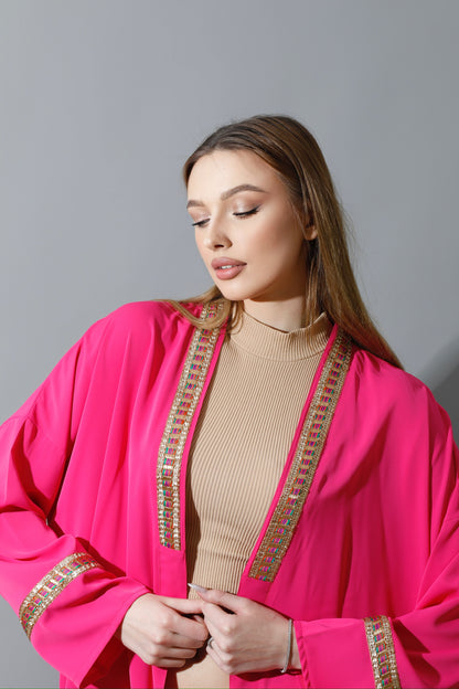Long CBH Kaftan - Barbie Pink