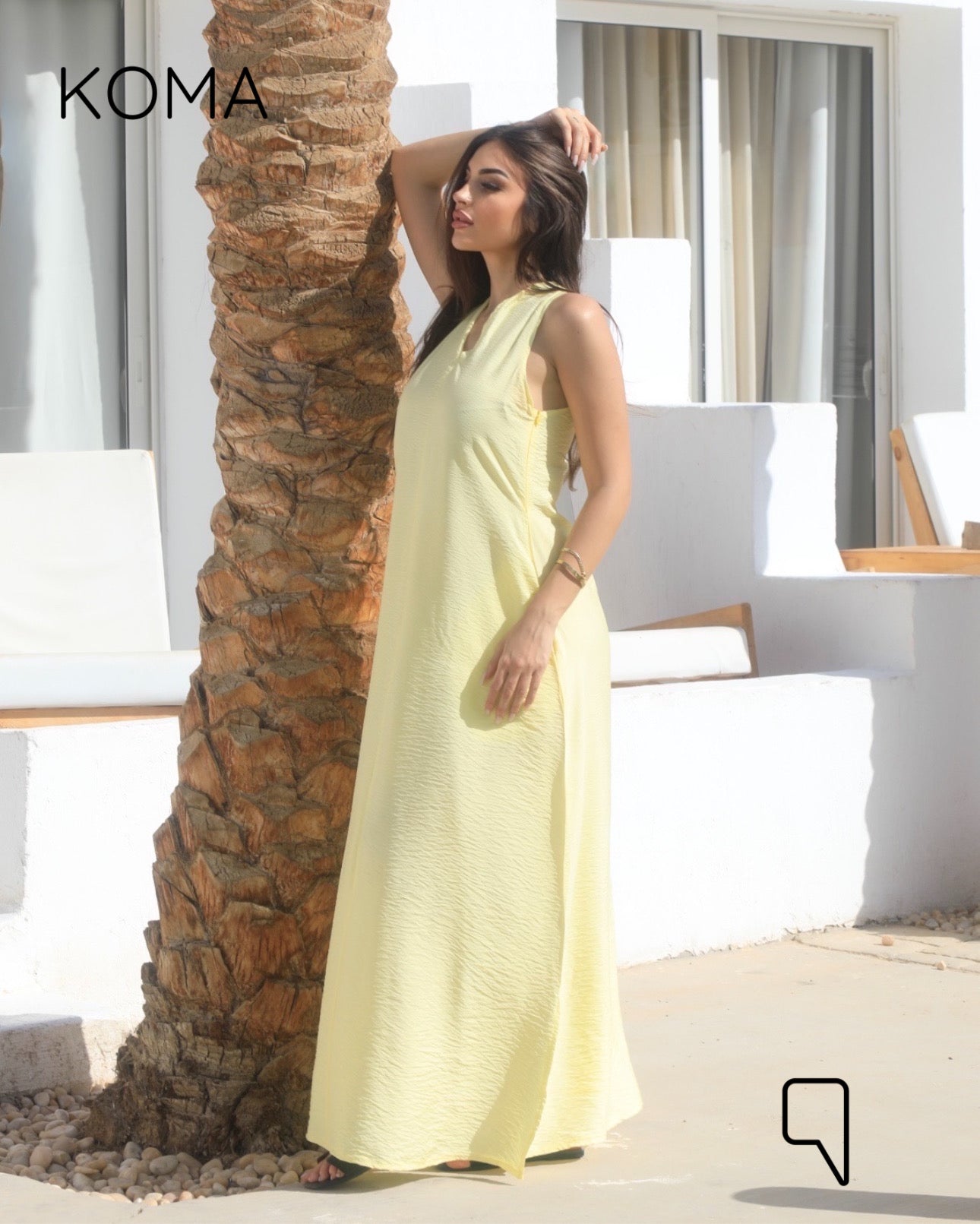 Paulina V Neck Maxi Dress - Yellow