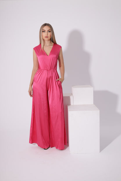 Flared Jumpsuit - Barbie Pink