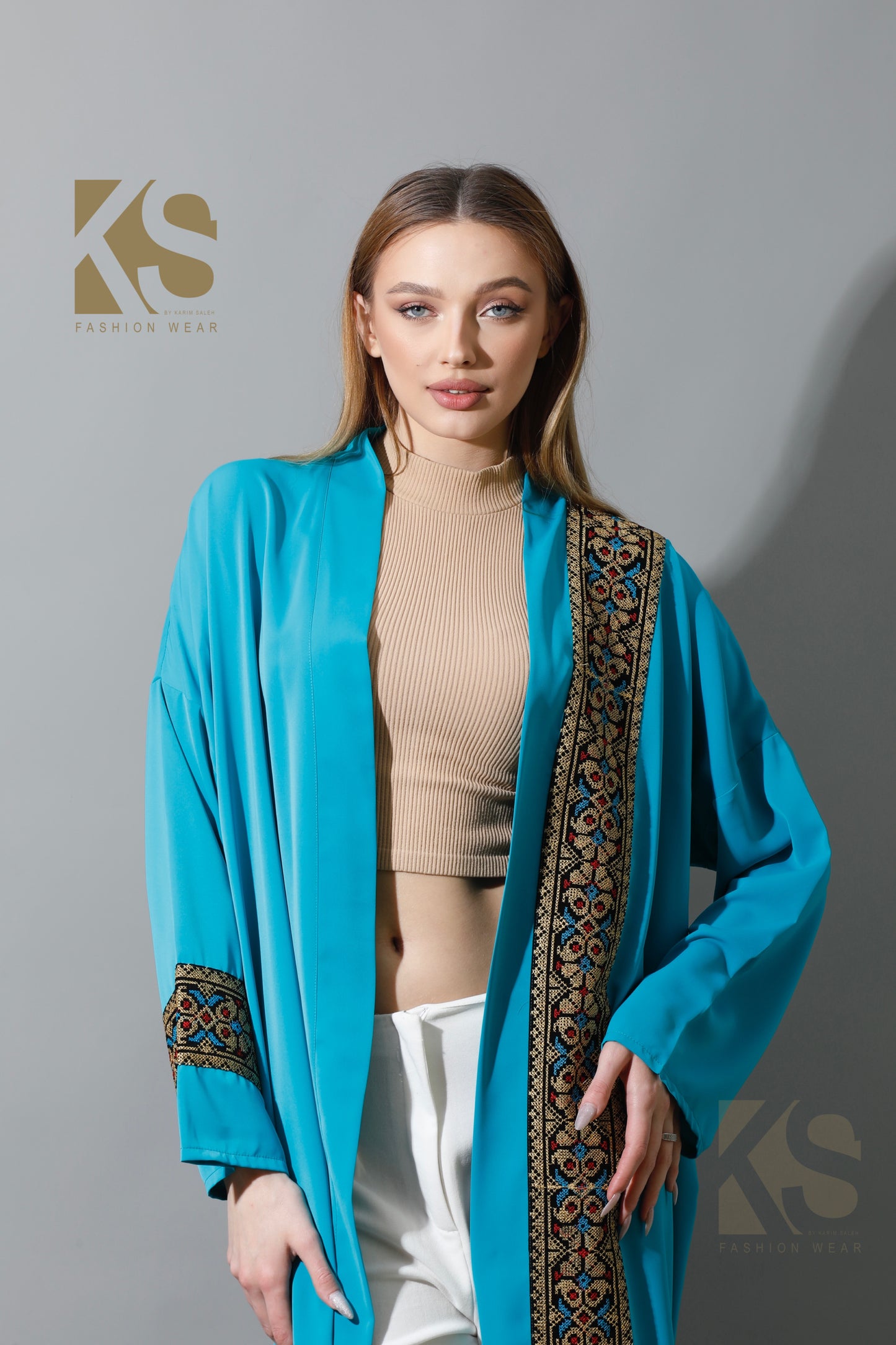 Long CBH Kaftan - Turquoise