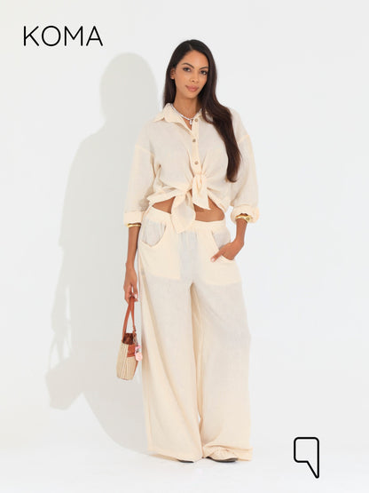 Matilda Long Sleeves Shirt - Beige