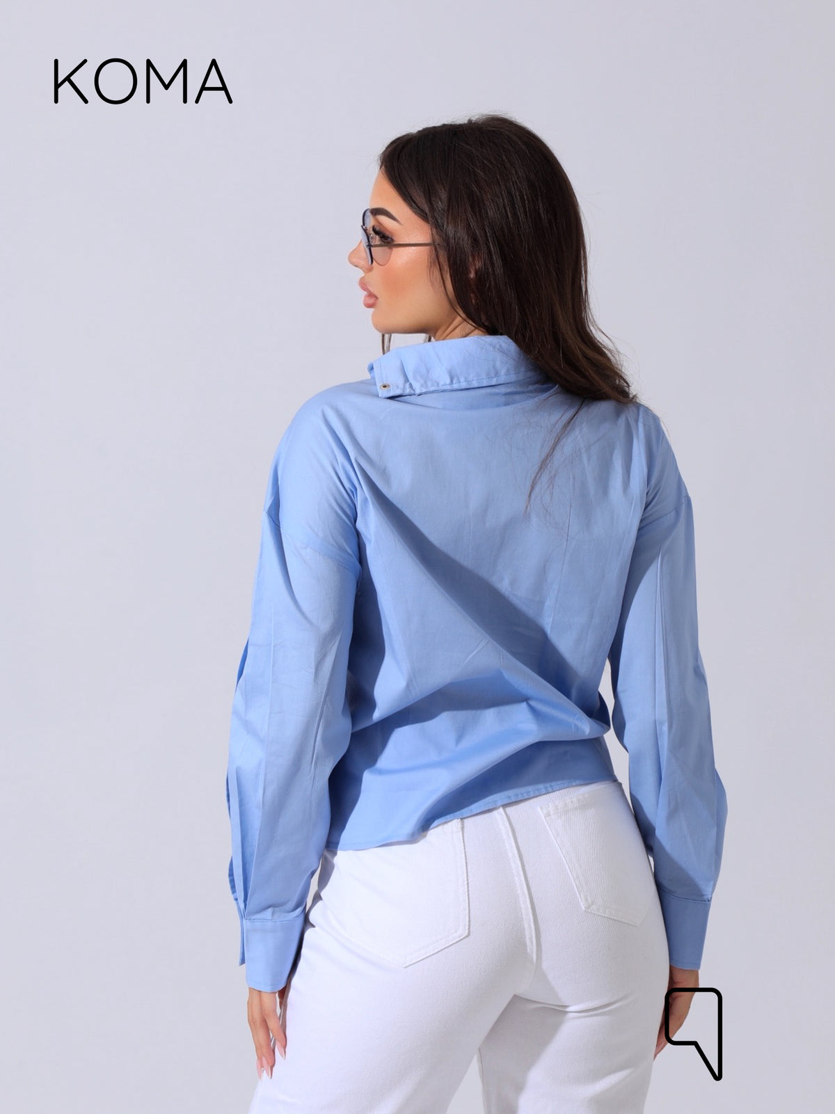 issy snap-button Shirt - Baby Blue