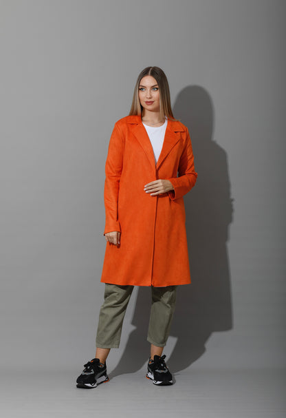 Open Front Cardigan - Orange