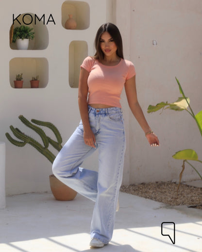 iva Basic Crop HalfSleeves  Top  - Simon