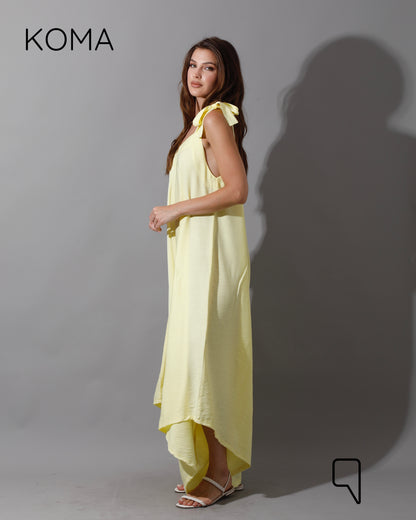 Tied Up Lose Jumpsuit - Dusty Yellow