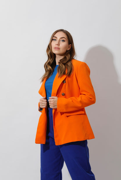 Double Breasted Blazer - Orange