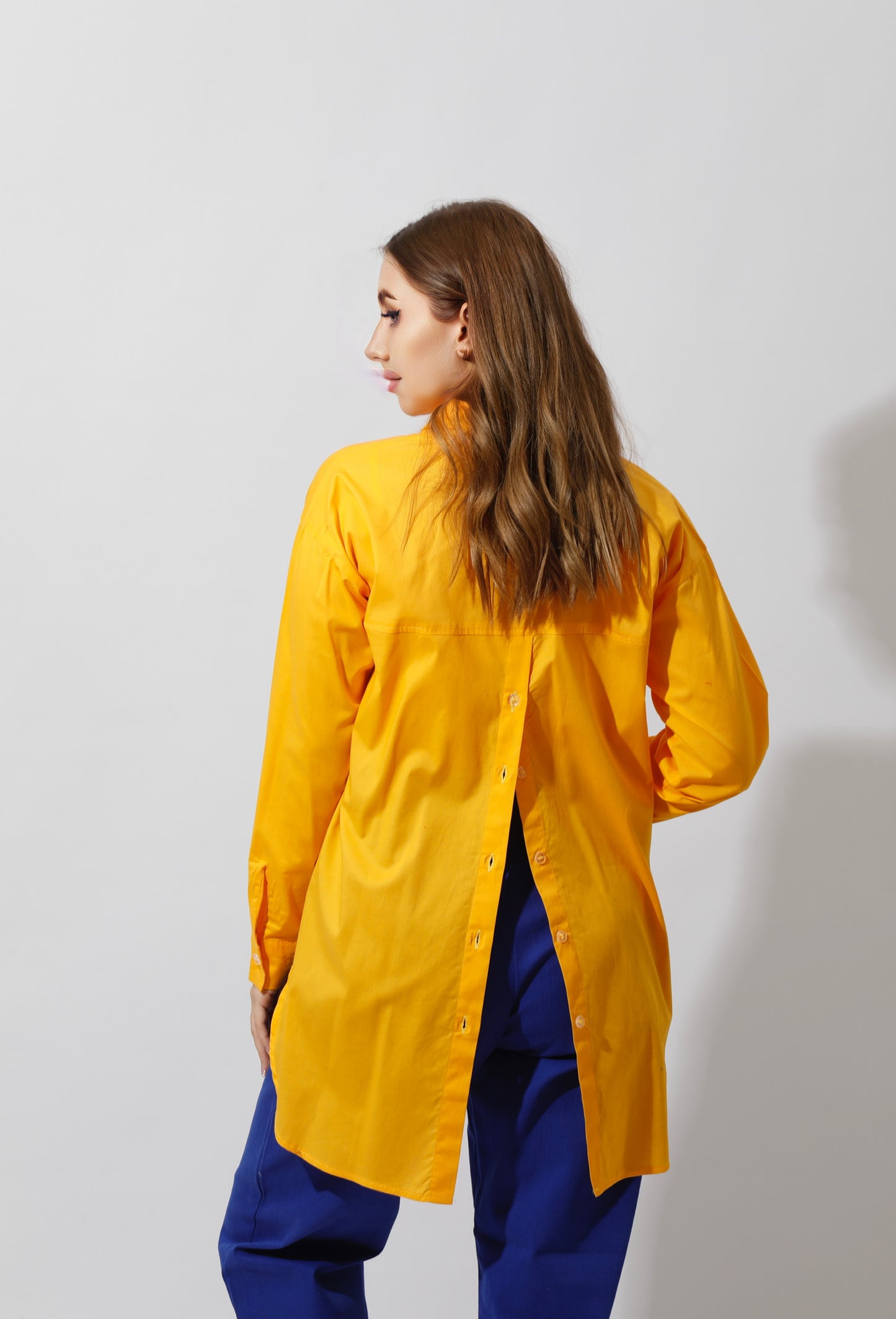 Buttons Back Shirt - Yellow